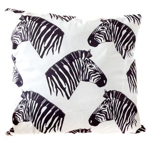 Multi Zebra Velvet Cushion