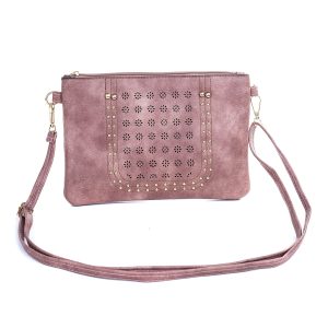 Dusky Pink Stud & Flower Shoulder Bag
