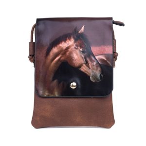 Golden Bronze Black Mane Stallion Shoulder Bag