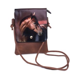 Golden Bronze Black Mane Stallion Shoulder Bag