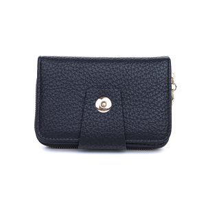 Black Leatherette Card Holder & Wallet