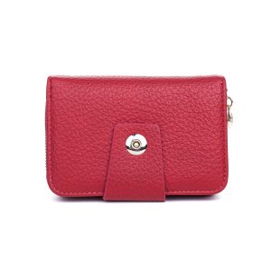 Red Leatherette Card Holder & Wallet