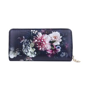 Peony Flower Zipped Wallet
