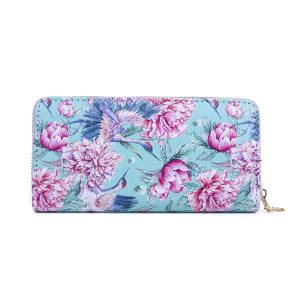 Lyre Bird Pink Floral Zipped Wallet