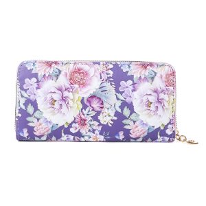 Lilac Floral Zipped Wallet