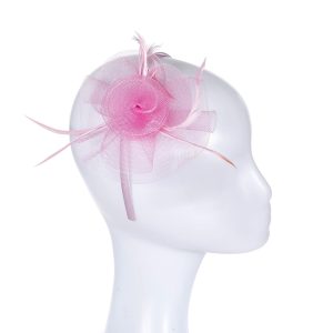 Delicate Rose Petal with Feathers Fascinator