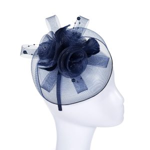 Designer Navy Blue Fascinator Headpiece