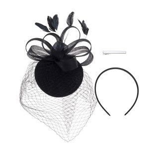 Elegant Black Fascinator Headpiece