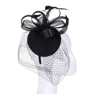 Elegant Black Fascinator Headpiece