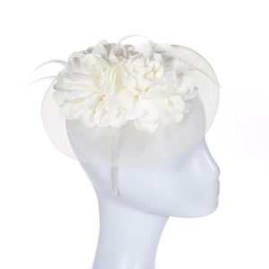 Designer Cream Flowers Fascinator