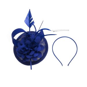 Elegant Royal Blue Arrow Feather Fascinator