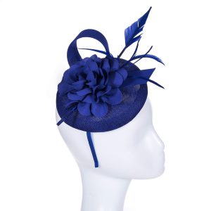 Elegant Royal Blue Arrow Feather Fascinator