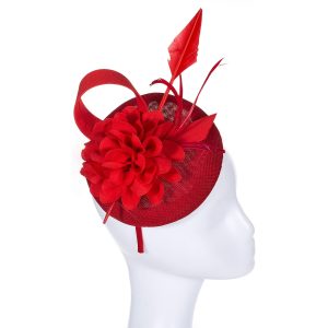 Elegant Royal Red Arrow Feather Fascinator