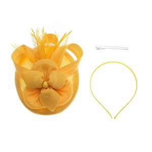 Daisy Yellow Petal Pillbox Fascinator