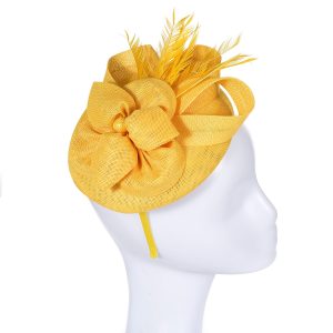 Daisy Yellow Petal Pillbox Fascinator