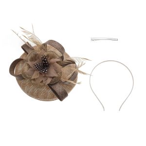 Elegant Designer Coffee Fascinator Headpiece