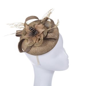 Elegant Designer Coffee Fascinator Headpiece