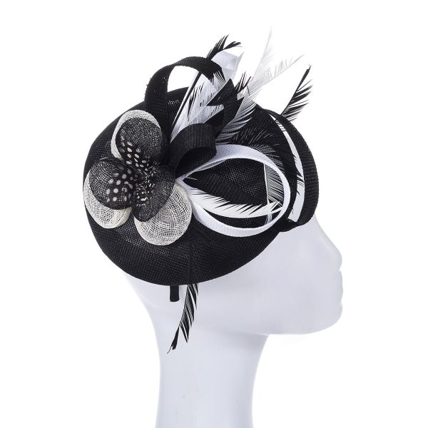 Elegant Designer Black & White Fascinator Headpiece