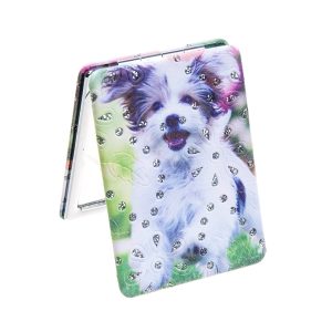 Cute Puppy with Diamantes Compact Mirror