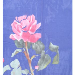 Royal Blue with Pink Rose Pattern Lightweight Scarf