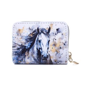 Card Holder – White Horse with Black Mane