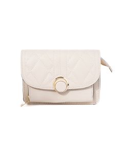 Bag – Diamond Double Zip Flap Cream