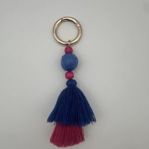 Bag Charm – Tassel – Blue and Pink
