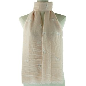 Scarf – Pale Pink with Horses