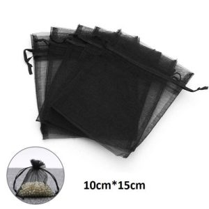 Organza Bags Sheer Black 10*15cm (12)