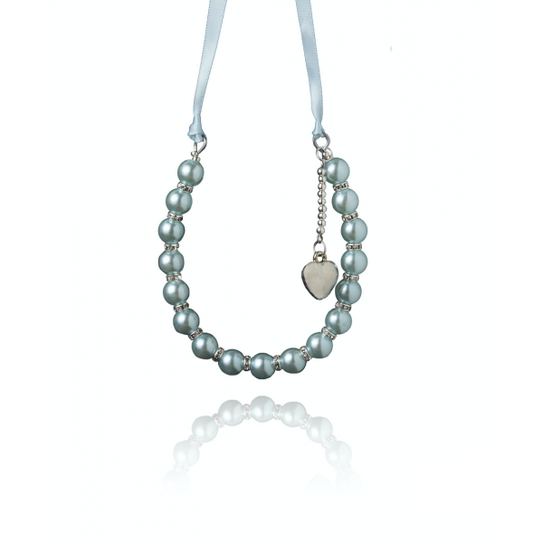 Horseshoe - Pearl with Diamantes & Silver Heart - Image 6